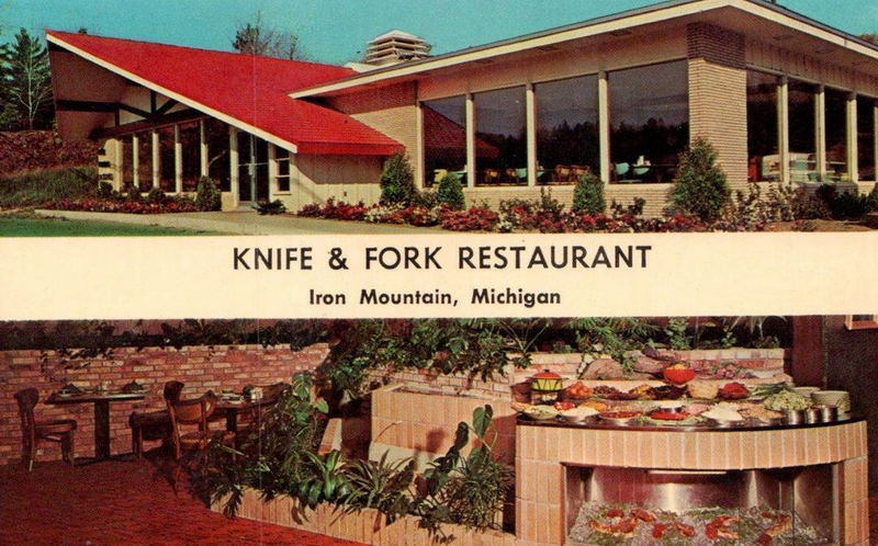 Knife & Fork Restaurant - Vintage Postcard (newer photo)